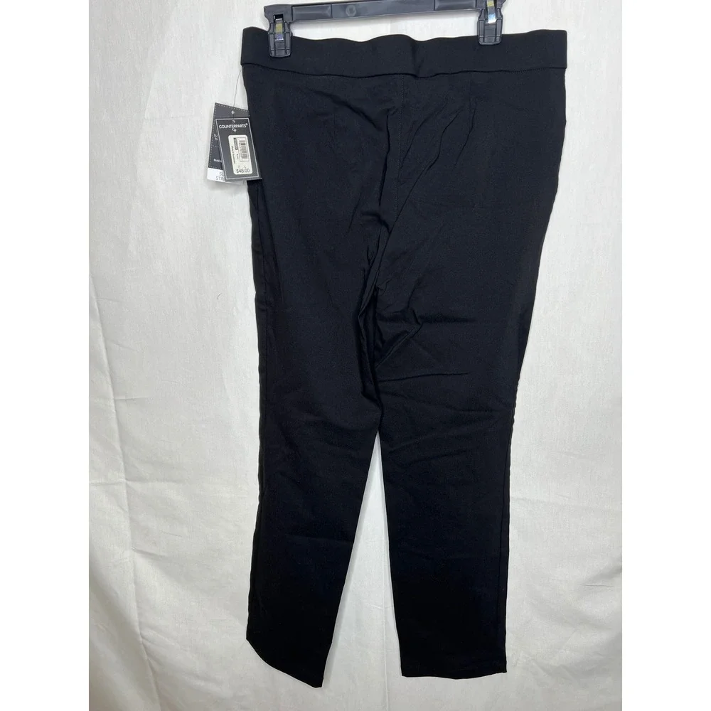 Counterparts Womens Black Super Stretch Straight Leg Pull On Dress Pants Size L - Picture 3 of 4